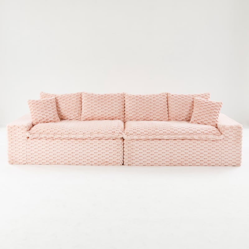 Free Combination Modular Couch Fluffy Turtle Velvet Sectional Sofa