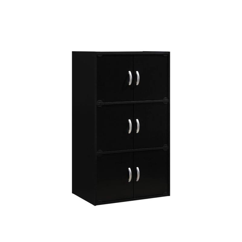 40.75" Black Multi-Purpose Bookcase with Doors