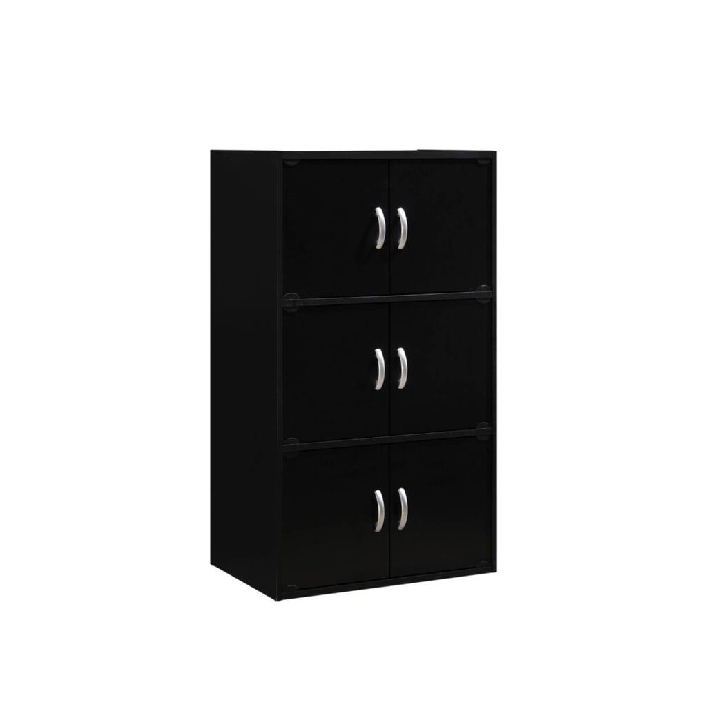 40.75" Black Multi-Purpose Bookcase with Doors