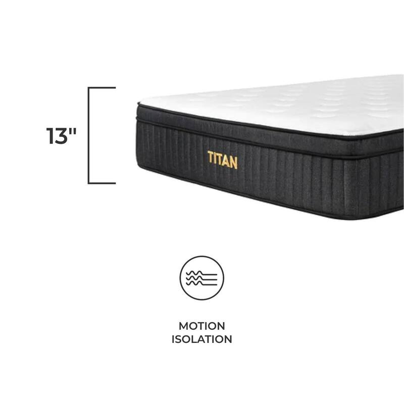 Brooklyn Bedding Titan 13" Hybrid Luxe Mattress for Plus Size Sleepers with Cooling Cover