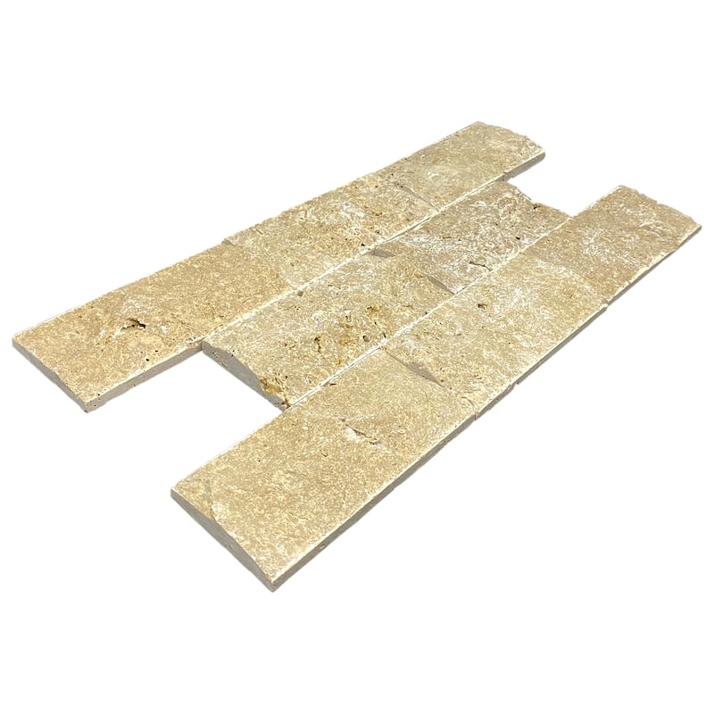 Tuscany Brown Travertine 3" x 6" Split Face Tile
