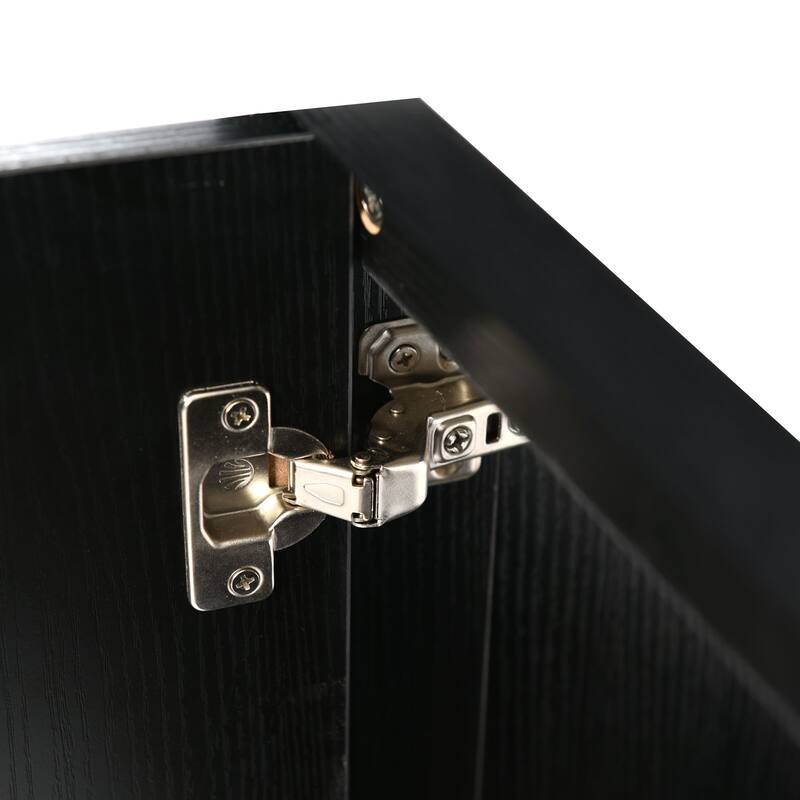 GDFStudio - Transitional Double Bathroom Vanity Set with Resin Sink, Soft Close Doors & Solid Wood Legs, Set of 2