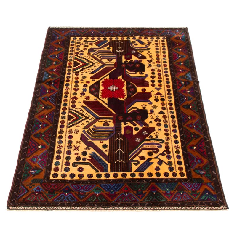 Teimani Beige Rug 3'10" x 6'8" - 3'10 x 6'8