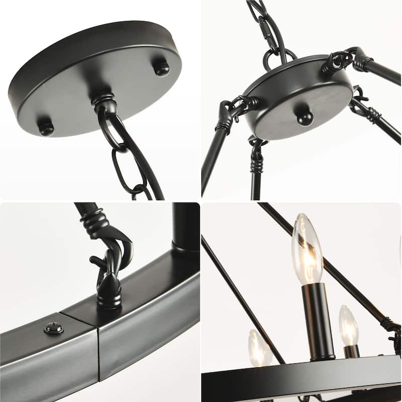 6-Lights ​Curved Arms Wagon Wheel Chandeliers
