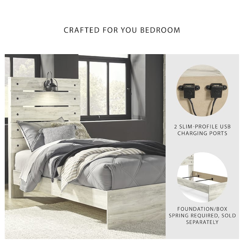 Cambeck Whitewash Panel Bed