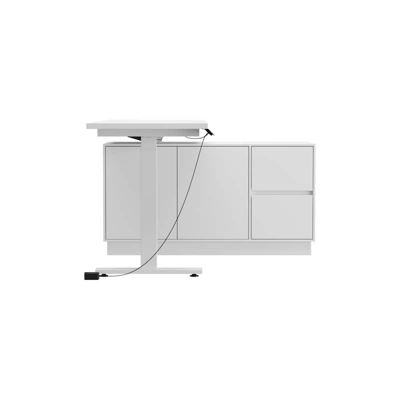Height Adjustable Standing Desk with Storage Ergonomic Sit-Stand Workstation