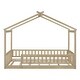 preview thumbnail 22 of 30, Twin Size Wood Bed House Bed Frame with Fence