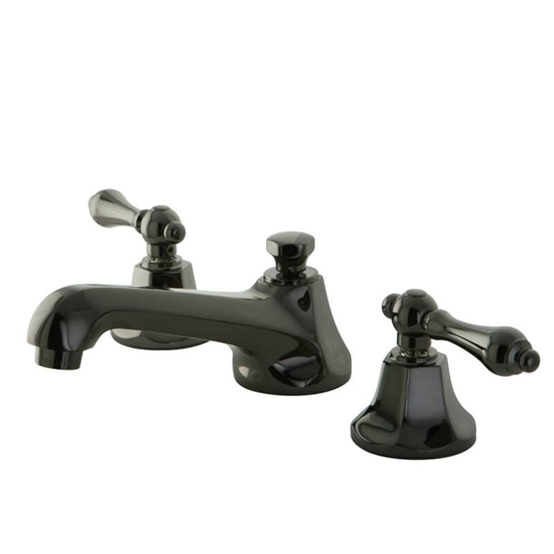 Kingston Brass Water Onyx Widespread Bathroom Faucet - Free Metal - Black Onyx