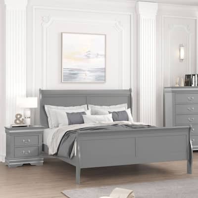 Furniture of America Mayday Modern Solid Wood 2-Piece Queen-size Sleigh Bedroom Set