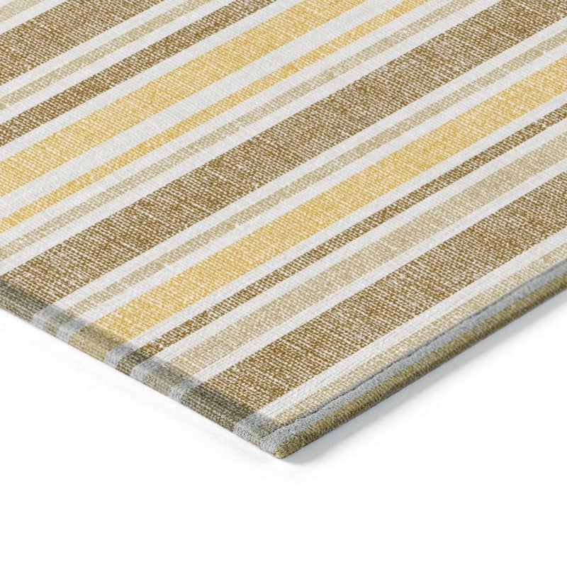 Machine Washable Indoor/ Outdoor Multi Cabana Stripe Chantille Rug