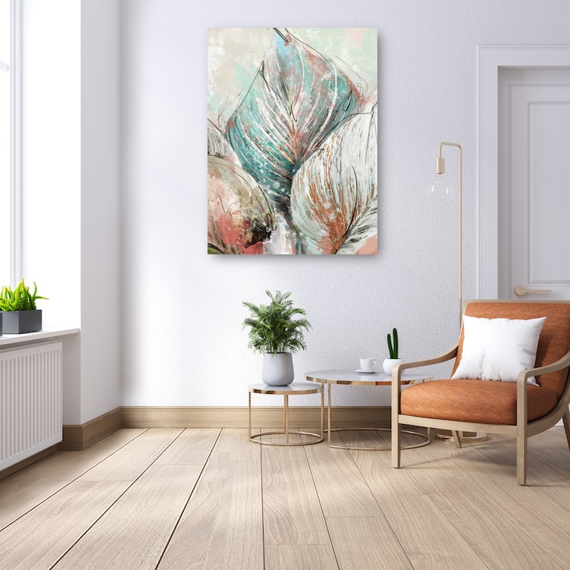 Line Art Leaves II By Studio Arts Canvas Art Print
