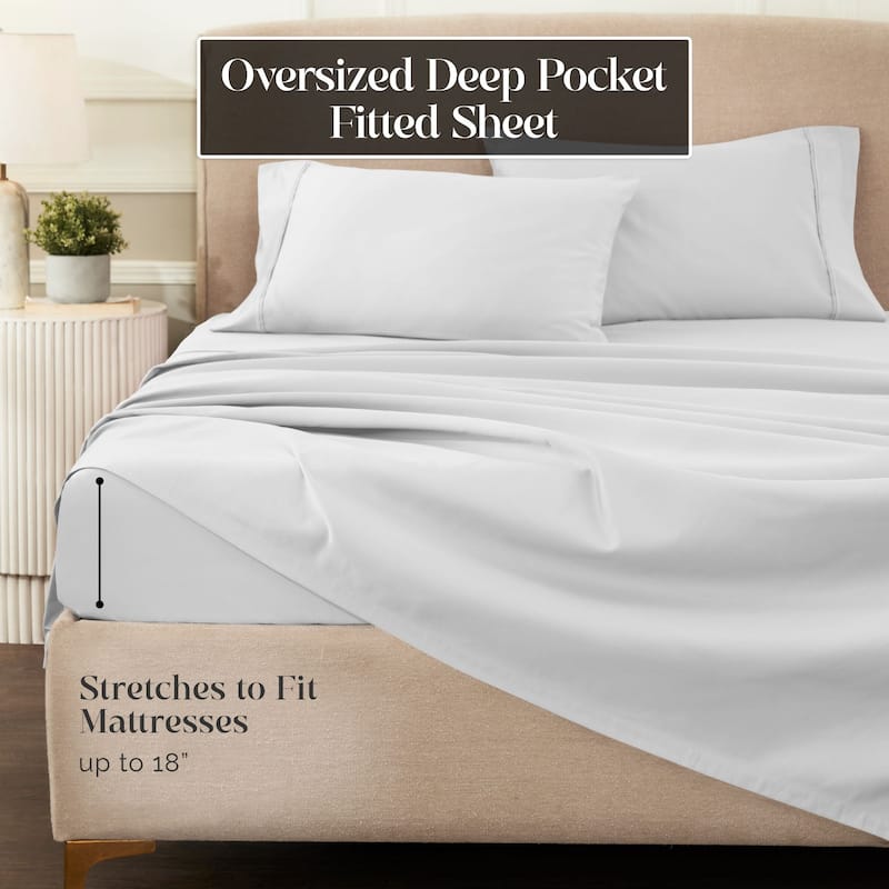 Blue Nile Mills 1200 Thread Count Egyptian Cotton Deep Pocket Sheet Set