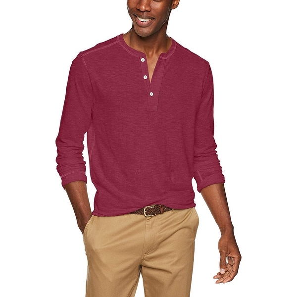 mens red long sleeve henley