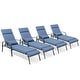 preview thumbnail 24 of 25, Patio Adjustable Chaise Lounge Chair with Cushion and Pillow for Outdoor & Indoor Dark Blue - 4PC
