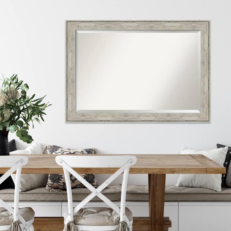 Beveled Wall Mirror - Crackled Metallic Frame - Crackled Metallic
