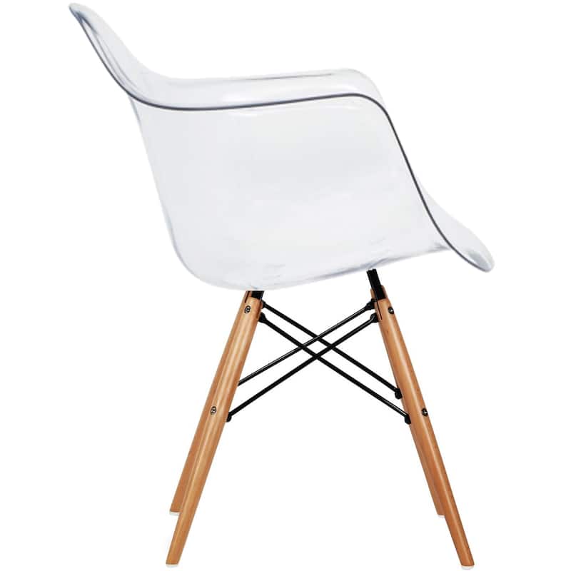 Clear Modern Plastic Armchair With Arms Wired Chrome Dining Chair Kitchen Desk Work Home Office