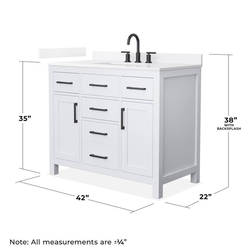 Wyndham Collection WCG2424-42S-QTZ-US3MXX Beckett 42" Free Standing