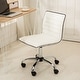 preview thumbnail 27 of 35, Faux Leather Office Chair with Wheels, Upholstered Task Chair with Metal base, Swivel Rolling Chair with Adjustable Height - N/A