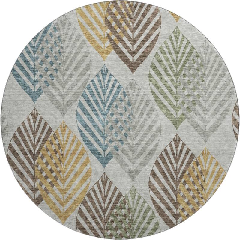 Premium Washable Super Soft Farmhouse Leaves Mayfield Rug