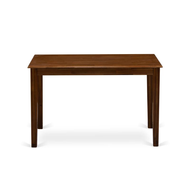East West Furniture Kitchen Table Set- a Dining Table and Upholstered Parson Chairs, Antique Walnut(Pieces Option)