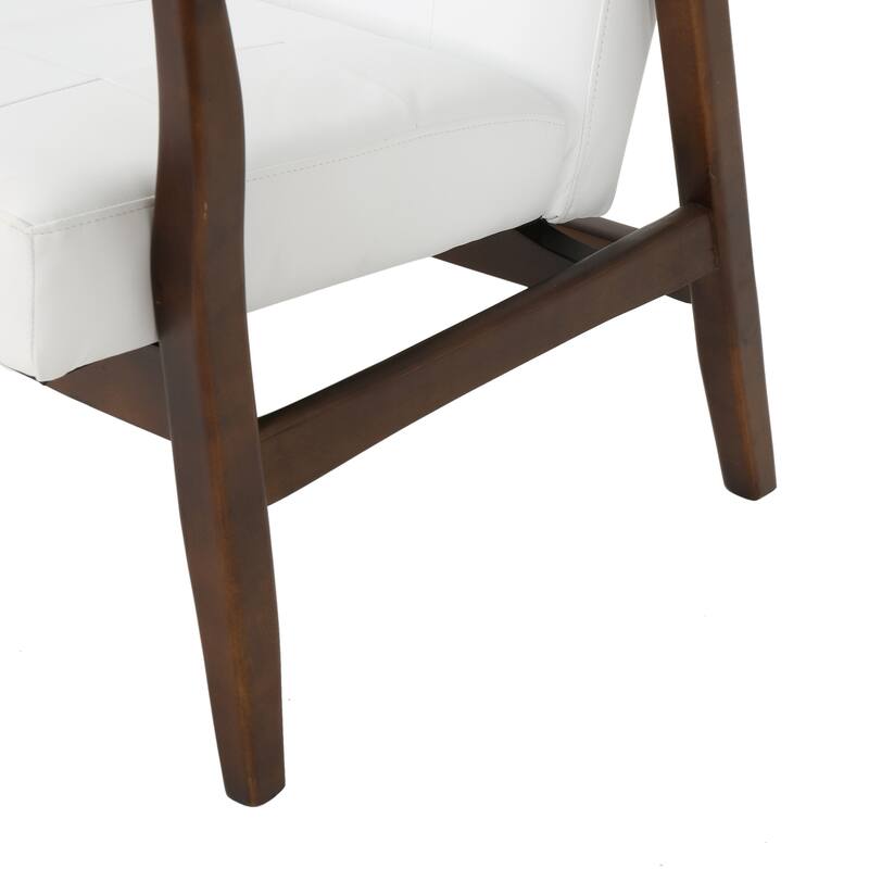 White 28" Button Tufted Club Chair