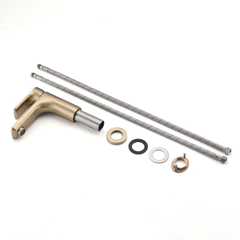 Single Handle Bathroom Sink Faucet with Ceramic Valve Core and Aerator, Rust Proof, Anti Fingerprint, Splash Proof, Silent