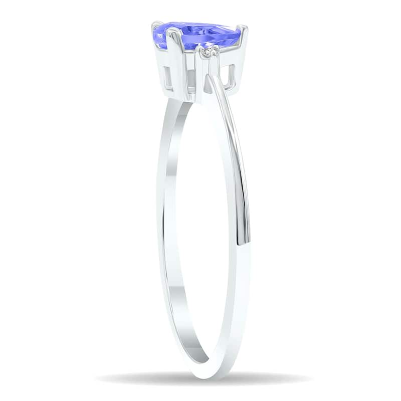 Women's Tanzanite and Diamond Classic Band in 10K White Gold