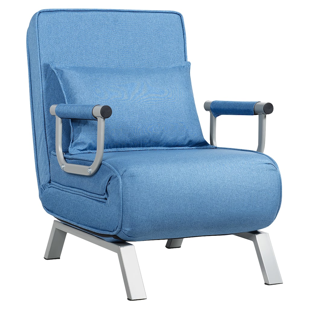 5-Position Adjustable Folding Sofa Chair Firm Full Padded Lounger Recline