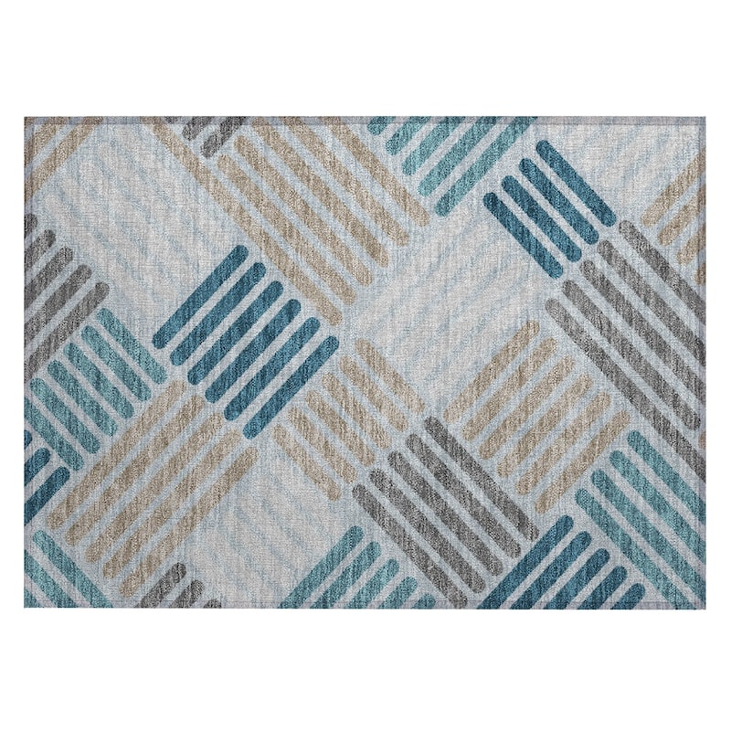 Machine Washable Indoor/ Outdoor Modern Weave Chantille Rug