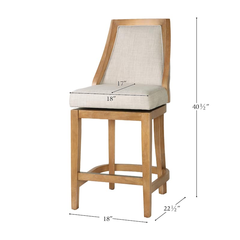 Ellis Bar Stool with Solid Wood Frame and Upholstered Seat and Back