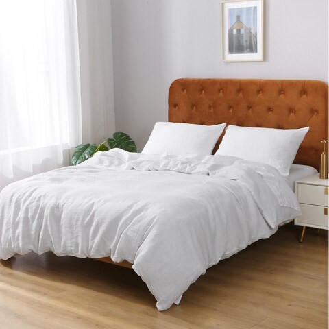 Highland Feather 100% French Linen Duvet Cover Set - 1 Duvet Cover & 2 Pillowcases - Gift Set - Ultra-Soft & Breathable