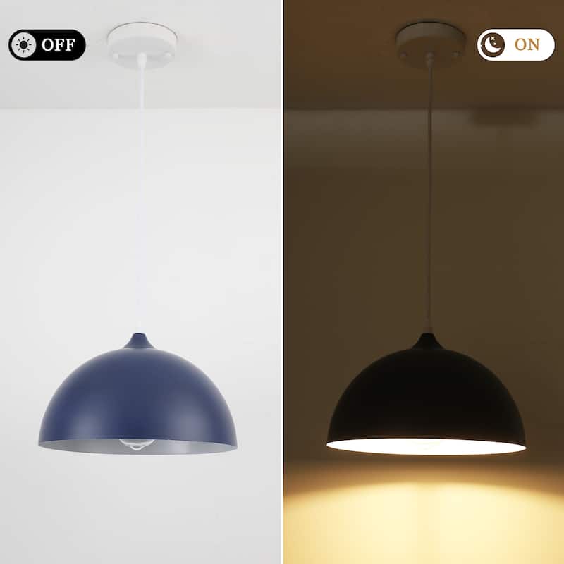 1-Light 11.81"W Metal Dome Pendant Ceiling Lights for Kitchen Island