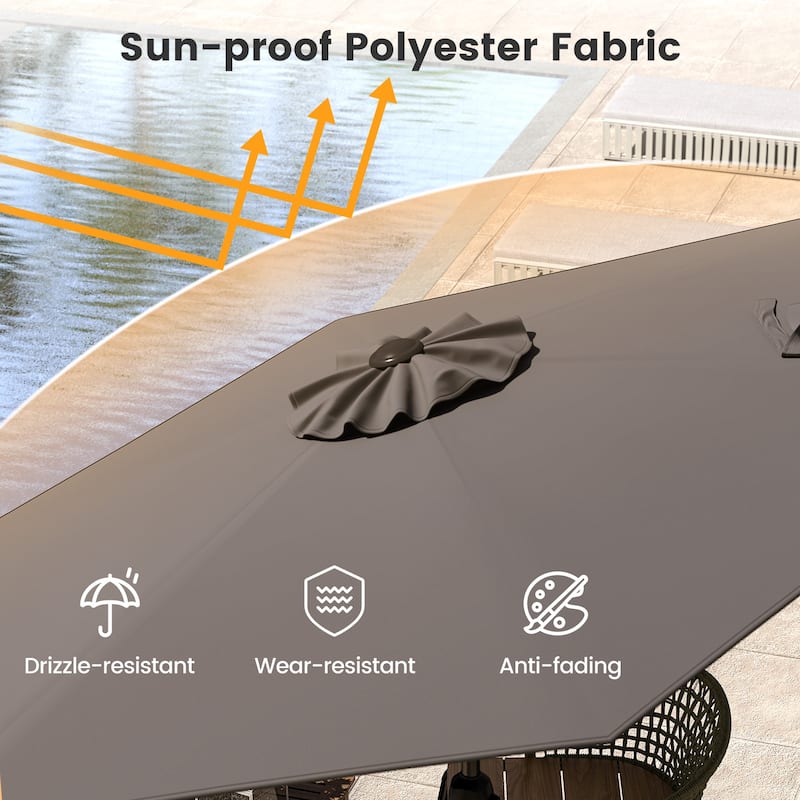 Gymax 7.5 ft Patio Umbrella Outdoor Heavy Duty Market Umbrella w/ Push