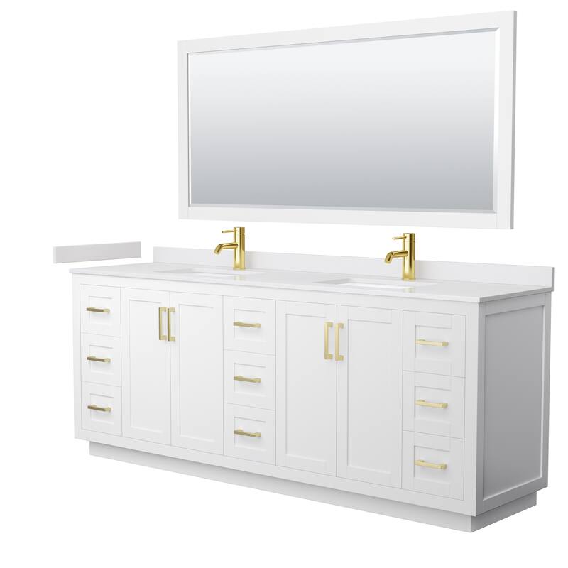Miranda Double Vanity Set, Cultured Marble Top, 70-Inch Mirror