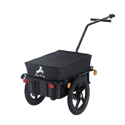 Aosom Bicycle Cargo Trailer with Removable Box and Waterproof Cover, Bike Wagon Trailer with Two 16in Wheels