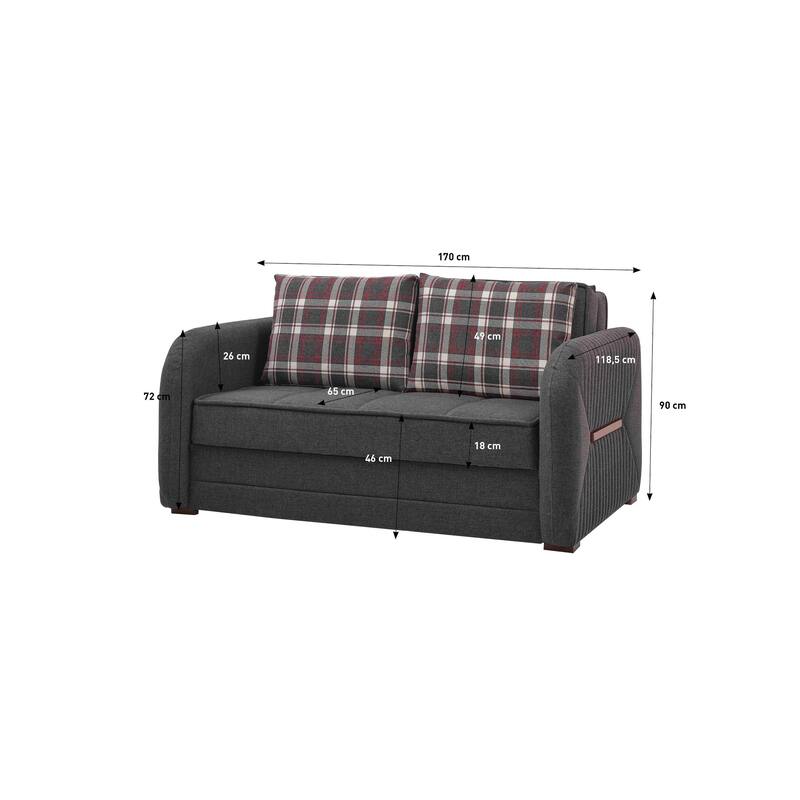 Collection Upholstered Convertible Loveseat With Storage