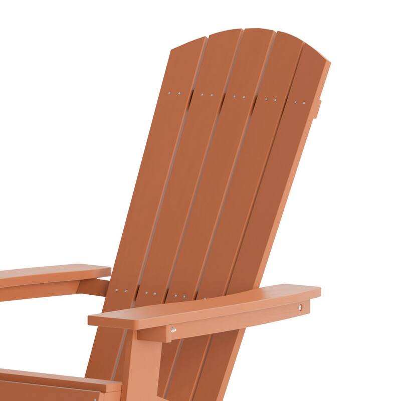 Set of 2 Poly Resin Folding Adirondack Chair-Indoor/Outdoor Patio Chair