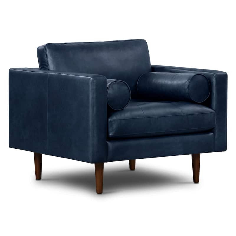 Poly & Bark Napa Lounge Chair (Set of 2) - Full Grain Genuine Italian Leather