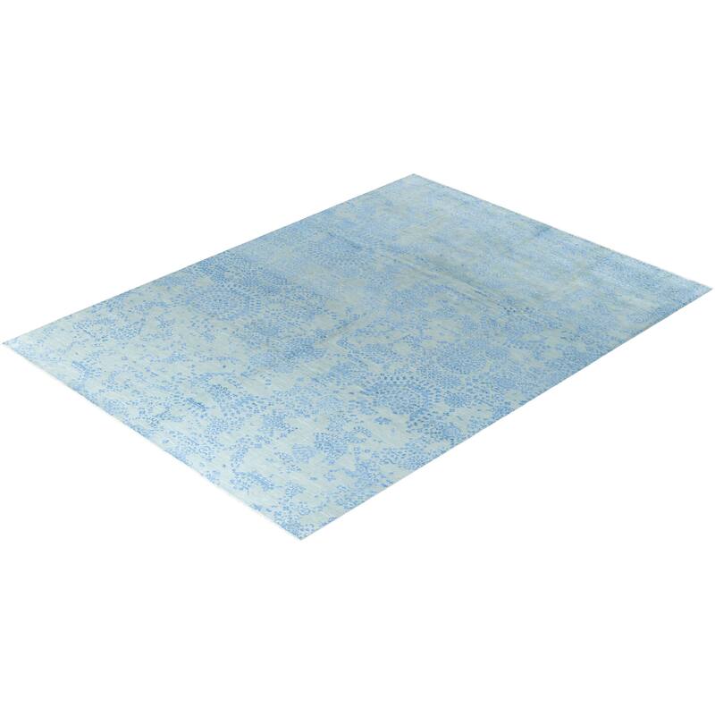 Ikat One-of-a-Kind Hand-Knotted Area Rug - Gray, 8' 10" x 12' 0" - 8' 10" x 12' 0"