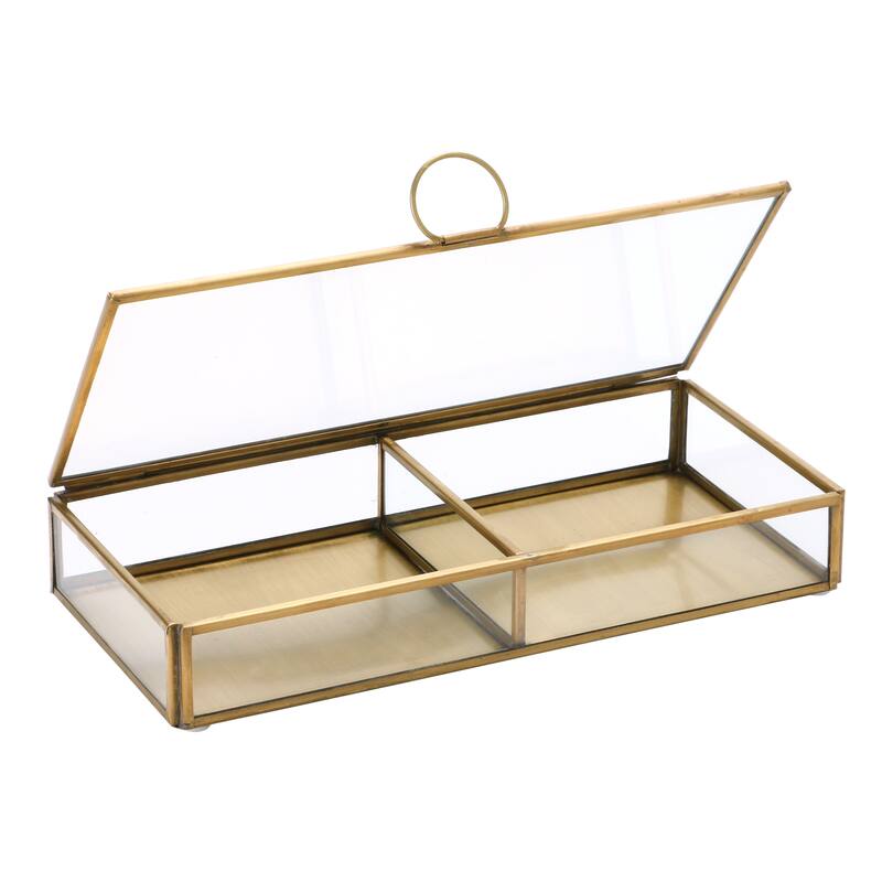 Brass & Glass Display Box - 9.0"L x 4.3"W x 1.5"H