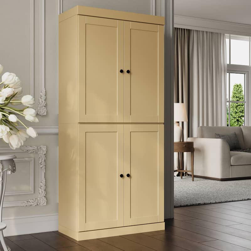 Palace Imports 100% Solid Wood 6-Shelf Bookcase with Shaker Doors and Adjustable Shelves