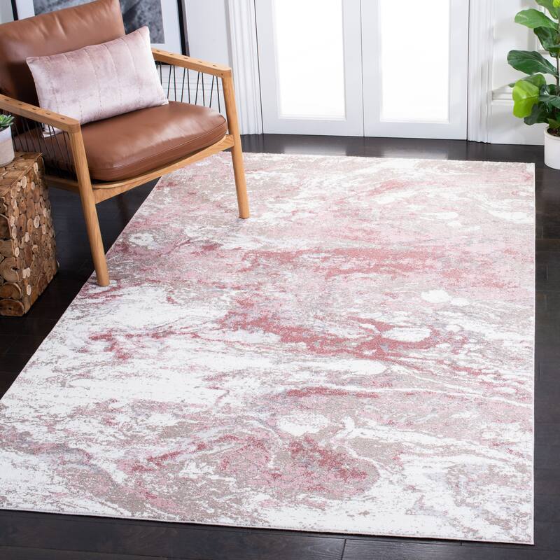 SAFAVIEH Lilypond Zorana Modern Abstract Rug - 4' x 6' - Ivory/Rose