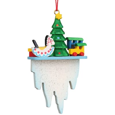 3" Green Icy White Yellow Tree Toys an Icicle Ornament