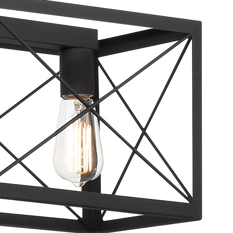 Kiro 7-light Farmhouse 48In Linear Chandelier Rectangle Dining Lights with UL - 48'' W x 7.78'' D x 11'' H