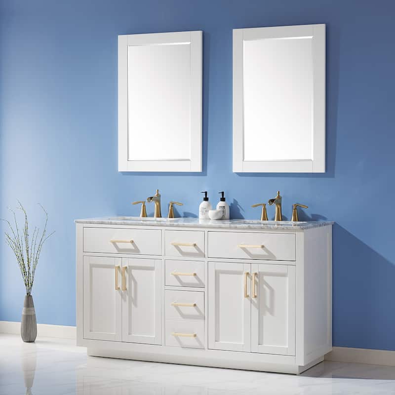 Altair Ivy Rectangular Bathroom Wood Framed Wall Mirror