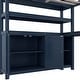 preview thumbnail 6 of 11, Full Size Wood Loft Bed with Cabinet and Bookshelf-Dark Blue