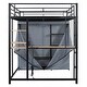 preview thumbnail 24 of 61, Loft Metal Bed with Desk,Shelves,Power Outlet,LED Light and Wardrobe