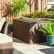 preview thumbnail 34 of 73, Glitzhome 140 Gallon Outdoor Patio Oversize Storage Bench Wicker Table Deck Box
