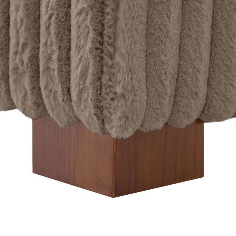 Plush Corduroy Chaise Armchair Modular Lounge Sectional Corner Sofa