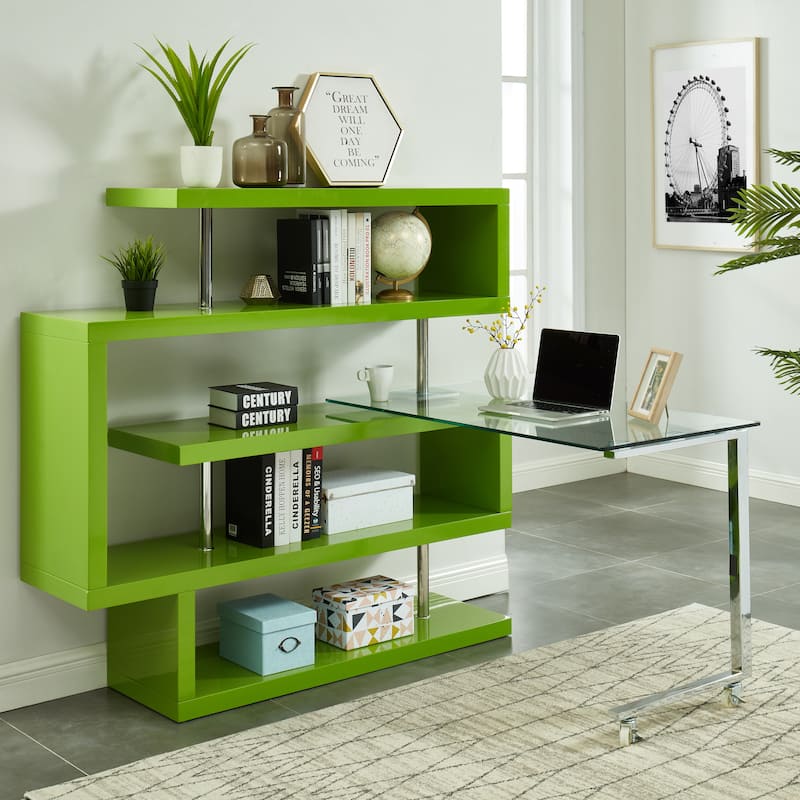 Livia Contemporary 59-inch Chrome L-Shape Computer Desk by Furniture of America